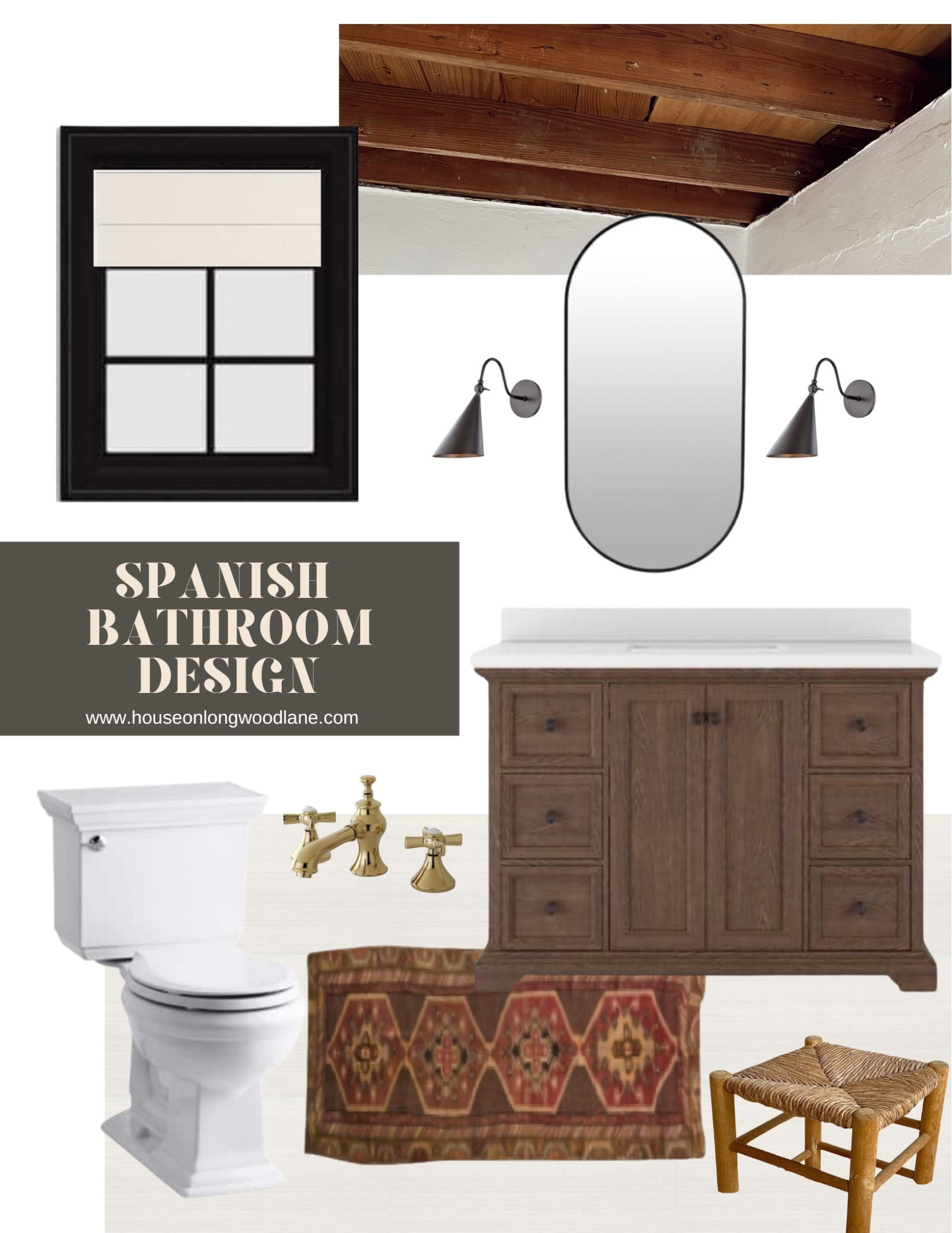 Made a moodboard for our Spanish Bathroom Reno! Visit the blog www.houseonlongwoodlane.com & my IG Stories, to follow along and see how we make this vision come to life! #BathroomReno #SpanishBathroom 

#LTKhome #LTKSeasonal #LTKfamily