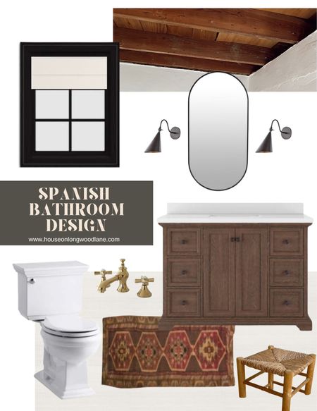 Made a moodboard for our Spanish Bathroom Reno! Visit the blog www.houseonlongwoodlane.com & my IG Stories, to follow along and see how we make this vision come to life! #BathroomReno #SpanishBathroom 

#LTKhome #LTKSeasonal #LTKfamily