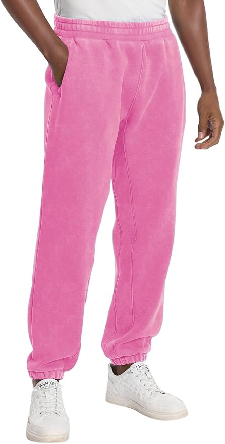FAIABLE Heavyweight Fleece-Lined Joggers for Men, Winter Warm Washed Sweatpants Relaxed Fit Taper... | Amazon (US)