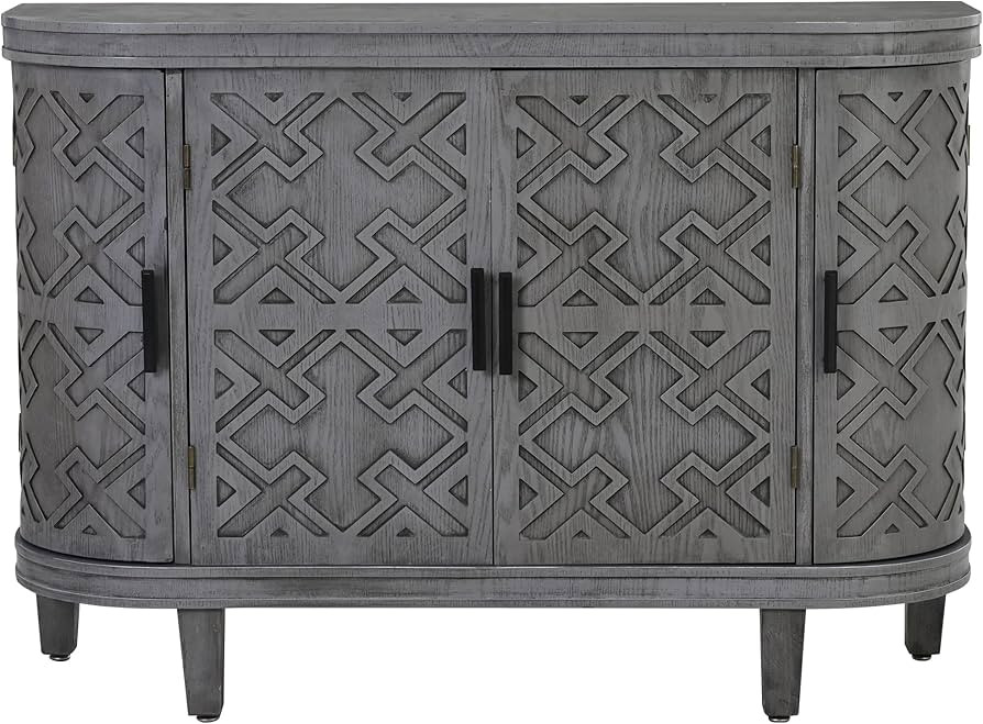 Amposei Vintage Curved Sideboard Buffet 47.2-Inch Accent Storage Cabinet Wooden Console Table Cof... | Amazon (US)