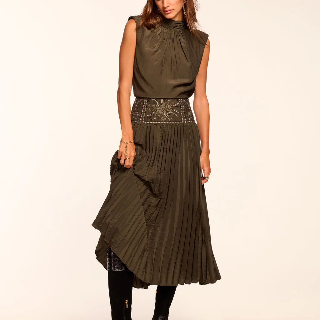 Kimberly Embellished Pleated Midi Dress | Ramy Brook