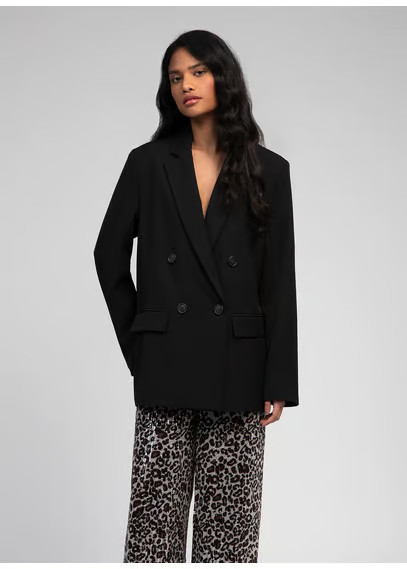 VESTE COL TAILLEUR NOIR AN'GE - FEMME | Place des Tendances | Place des tendances (FR)
