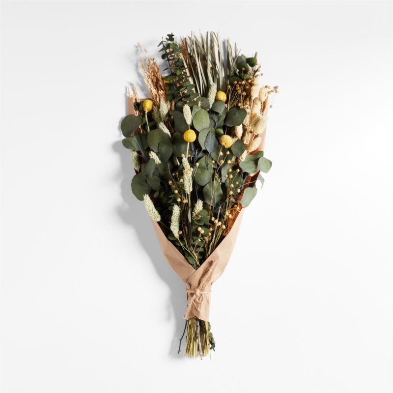 Silver Dollar Eucalyptus and Palm Dried Bouquet | Crate & Barrel | Crate & Barrel