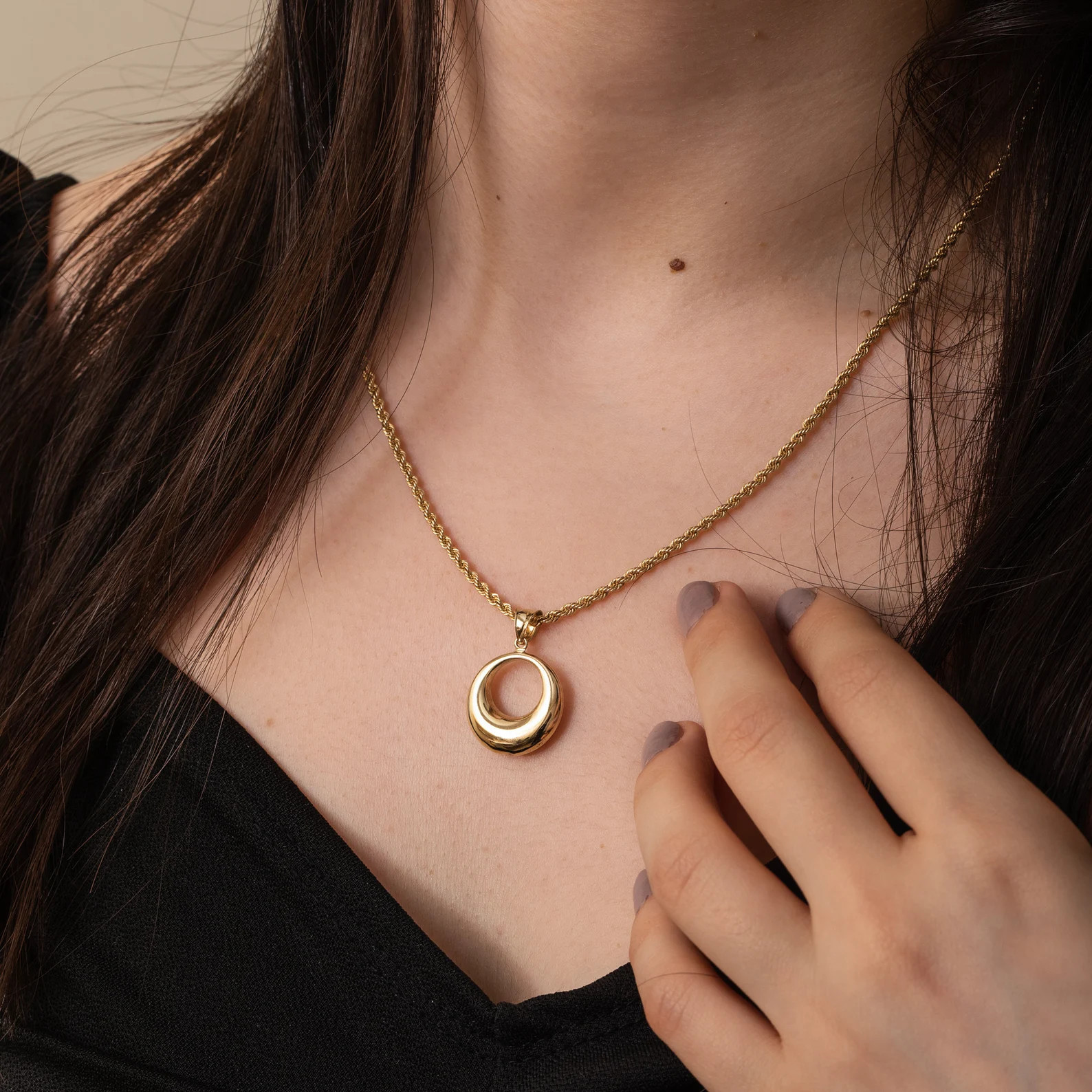 14K Real Solid Gold Circle Open Tear Drop Cremation Urn Necklace, Cremation Necklace for Human or... | Etsy (US)