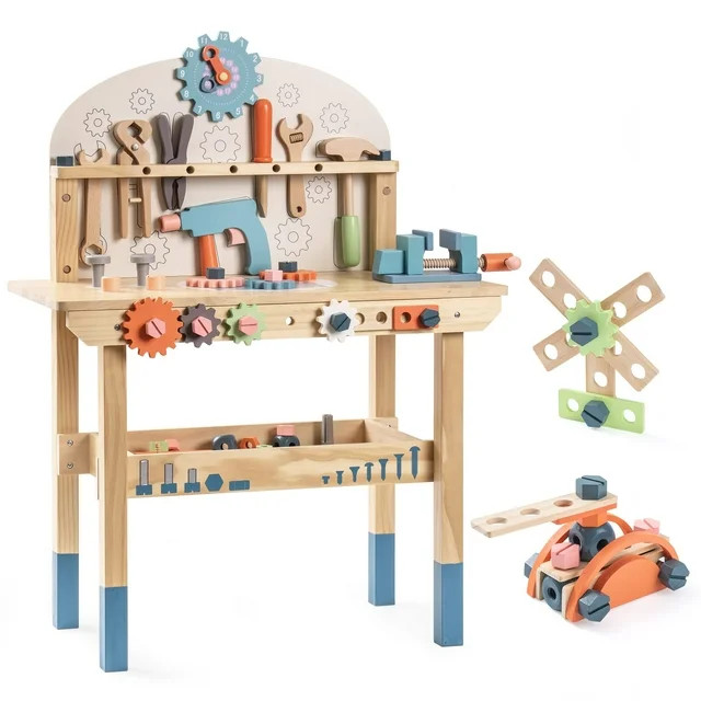 Robud Tool Bench Set for Kids,Large Wooden Work Bench Construction Toys Set for Boys Girls 3+ Yea... | Walmart (US)