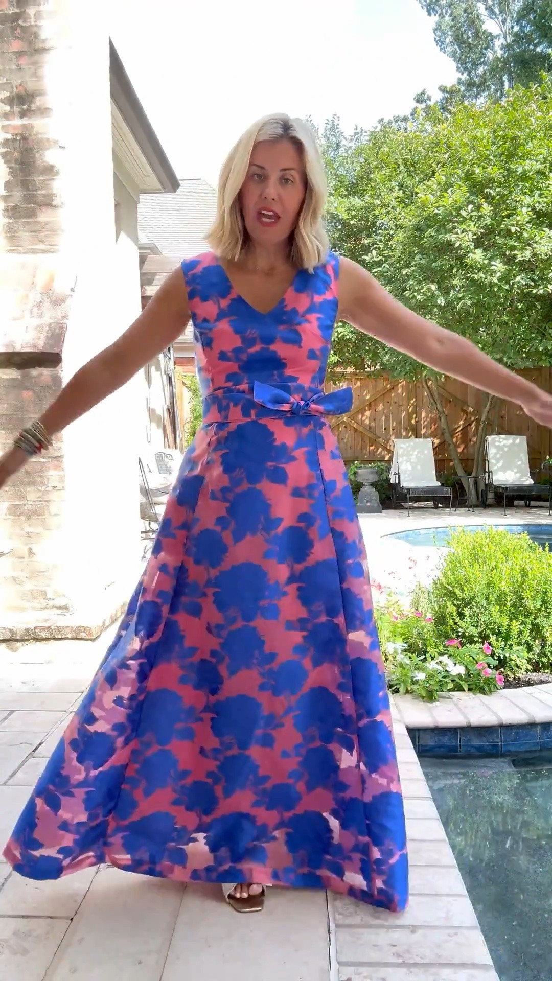 Abbey Glass dresses are absolutely gorgeous! The colors & print are perfection! I’m in xs and 8 sandal. 

CODES: 
Allie + Bess - Catherine 20

#LTKWedding #LTKOver40 #LTKSaleAlert