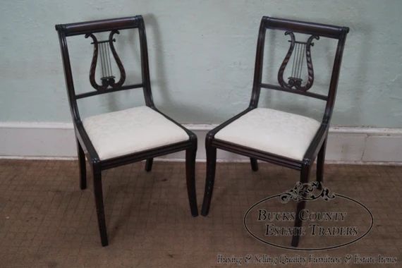 Schmieg & Kotzian Robert Whitley Custom Set of 12 Solid Mahogany Duncan Phyfe Dining Chairs | Etsy (US)