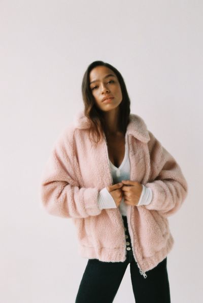 I.AM. GIA + UO Pixie Coat - Pink S at Urban Outfitters | Urban Outfitters (US and RoW)