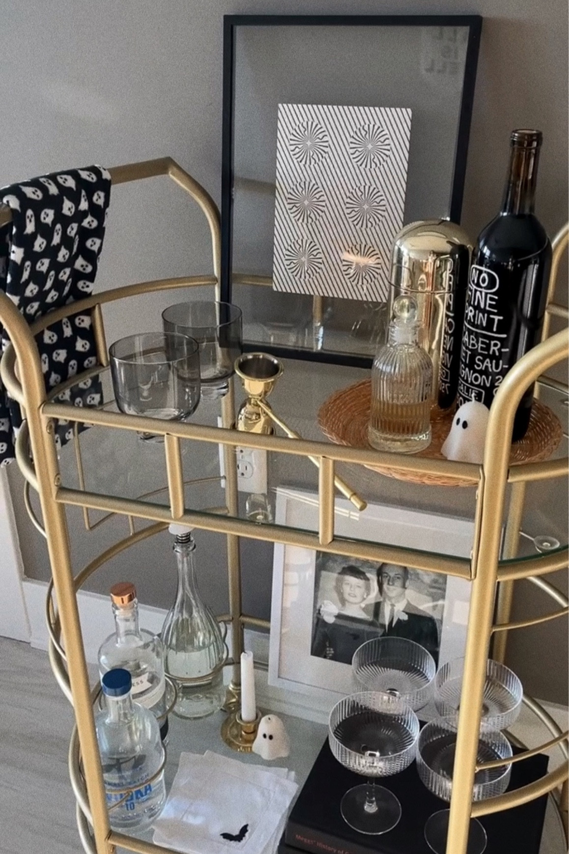 🤍🖤 b&w fall bar cart 

#LTKHoliday #LTKHalloween #LTKSeasonal
