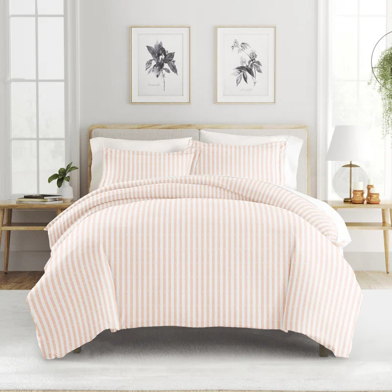 Becky Cameron Distressed Rugged Stripe Duvet Cover Set | Wayfair North America