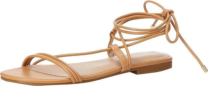 Amazon.com: The Drop Women's Samantha Flat Strappy Lace-Up Sandal, Gold, 8 : Clothing, Shoes & Je... | Amazon (US)