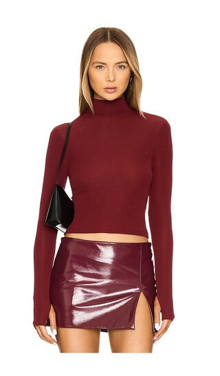 Nakedvice The Imogen Turtleneck Top in Burgundy. - size L | Revolve Clothing (Global)