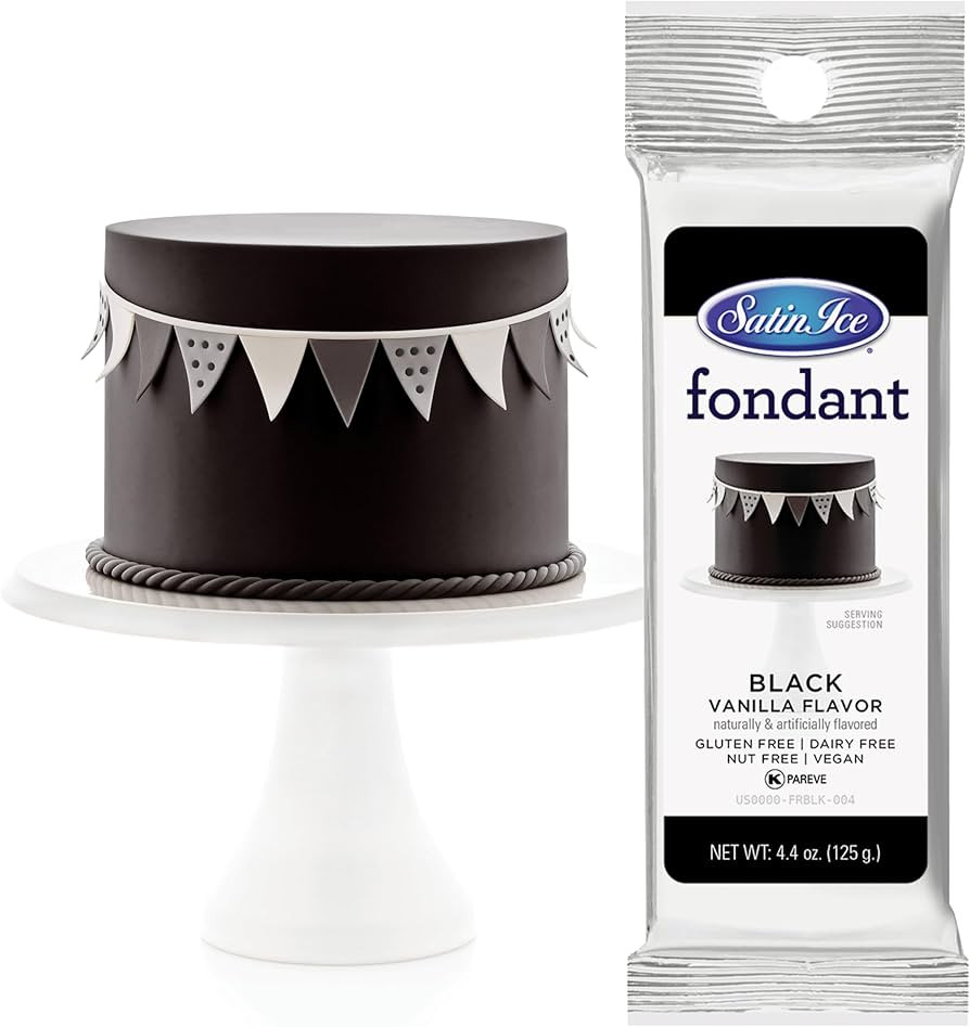 Satin Ice Fondant for Cake Decorating, Black (4.4 Ounce) | Amazon (US)