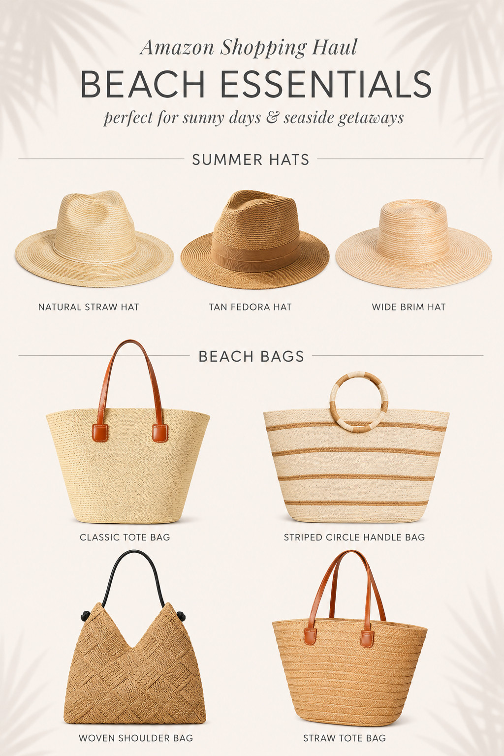 Amazon beach accessories I’d pack for every warm-weather vacation 🤍 Neutral straw hats & woven beach bags that make an easy resort outfit feel instantly more put together. Perfect for Cabo, the Maldives, French Polynesia, Greece & a European summer.

Amazon beach accessories, Amazon vacation finds, Amazon beach finds, Amazon summer finds, Amazon beach bags, Amazon beach tote, Amazon straw hats, straw hats for women, beach hats, woven beach bag, straw tote, raffia bag, resort accessories, resort wear, beach vacation essentials, vacation outfits, Cabo outfits, Cabo packing list, Cabo vacation, honeymoon packing, honeymoon outfits, Maldives outfits, Maldives packing list, French Polynesia outfits, Bora Bora outfits, Greece outfits, European summer outfits, Europe vacation outfits, beach club outfits, pool day essentials, boat day outfits, summer vacation style, Amazon fashion 

 #LTKSwim #LTKTravel #LTKWedding
