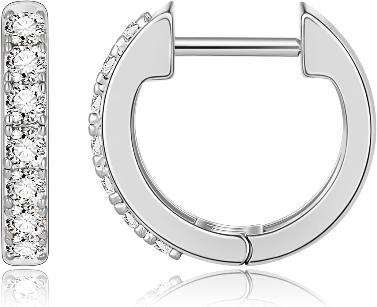 Gacimy Gold Huggie Earrings for Women 14K Real Gold Plated, Small Cubic Zirconia Cartilage Hoop E... | Amazon (US)