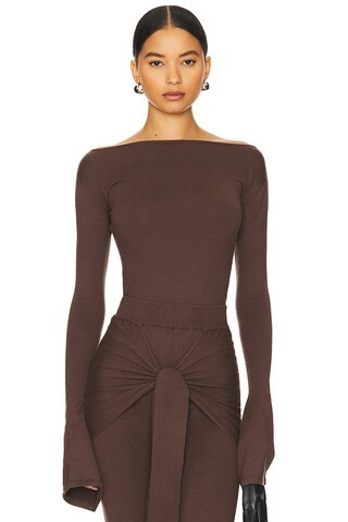 Nubyen Romy Knit Top in Chocolate from Revolve.com | Revolve Clothing (Global)