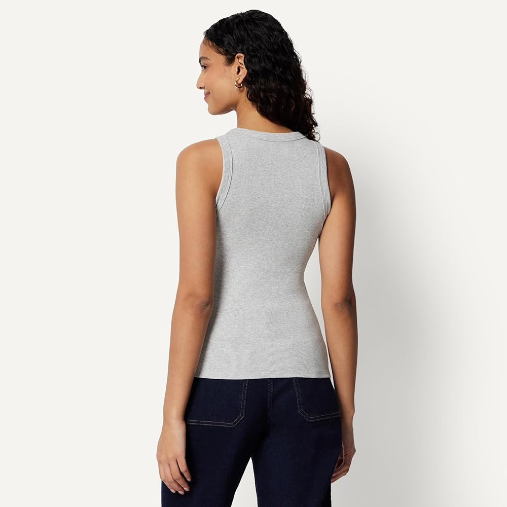 Amazon Essentials Women's Slim-Fit High Neck Ribbed Tank | Amazon (US)