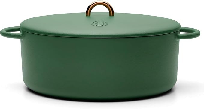 Great Jones Dutchess Cast Iron Dutch Oven Pot With Lid (Broccoli) - Large 6.75 Quart Size, Dual H... | Amazon (US)