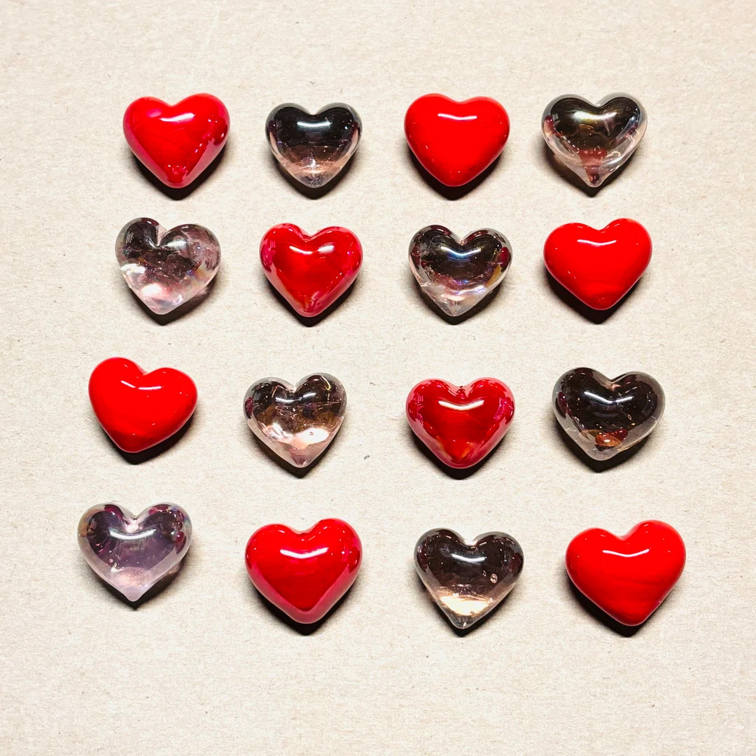 3 Large Millefiori Glass Heart Cabochons | Etsy (US)