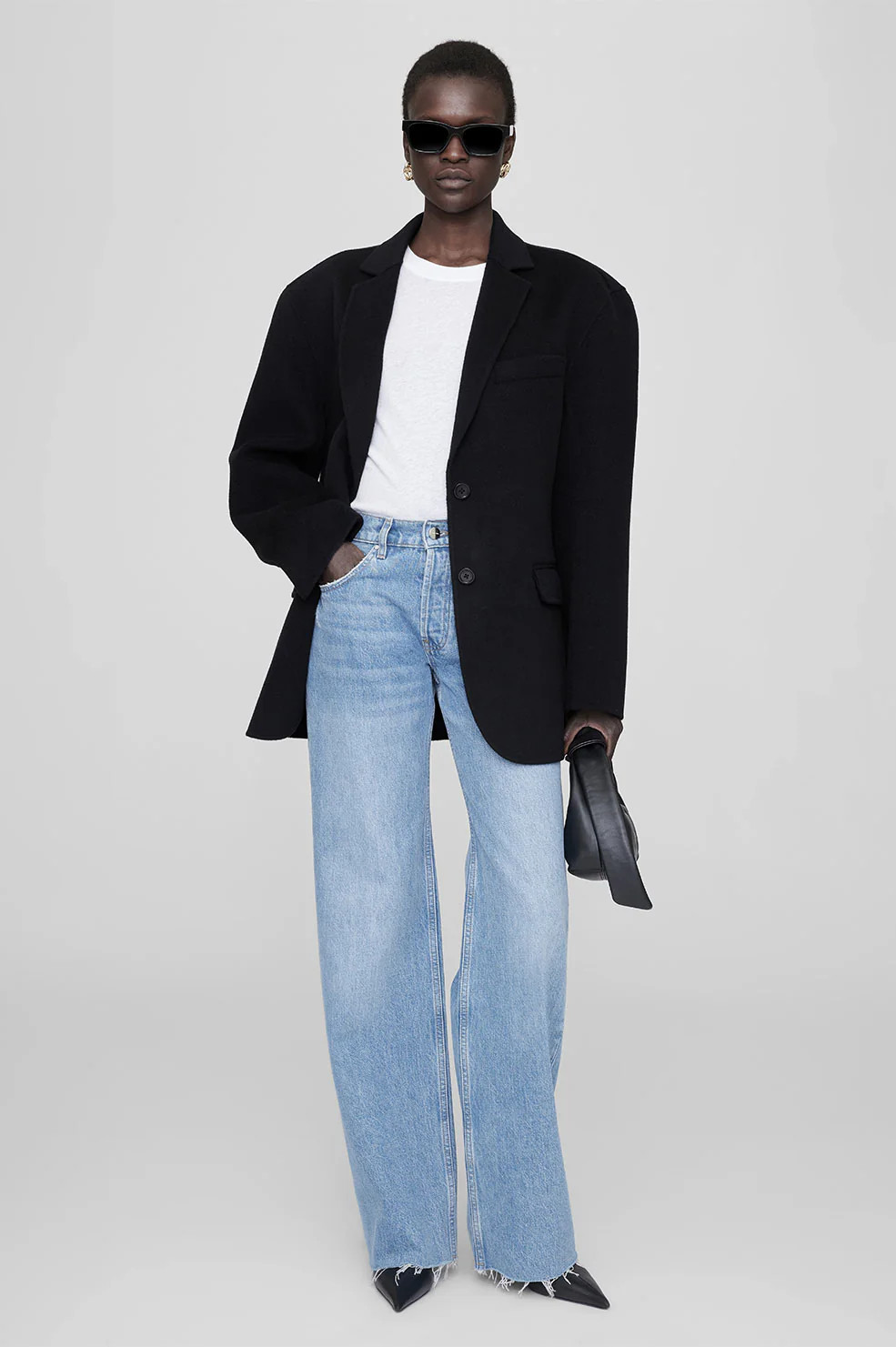 Quinn Blazer - Black Cashmere Blend | Anine Bing