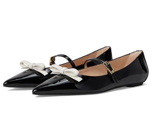 Stuart Weitzman Women's Strt Felicity Mry Jne Mary Jane Flat, Black/Cream, 6 | Amazon (US)