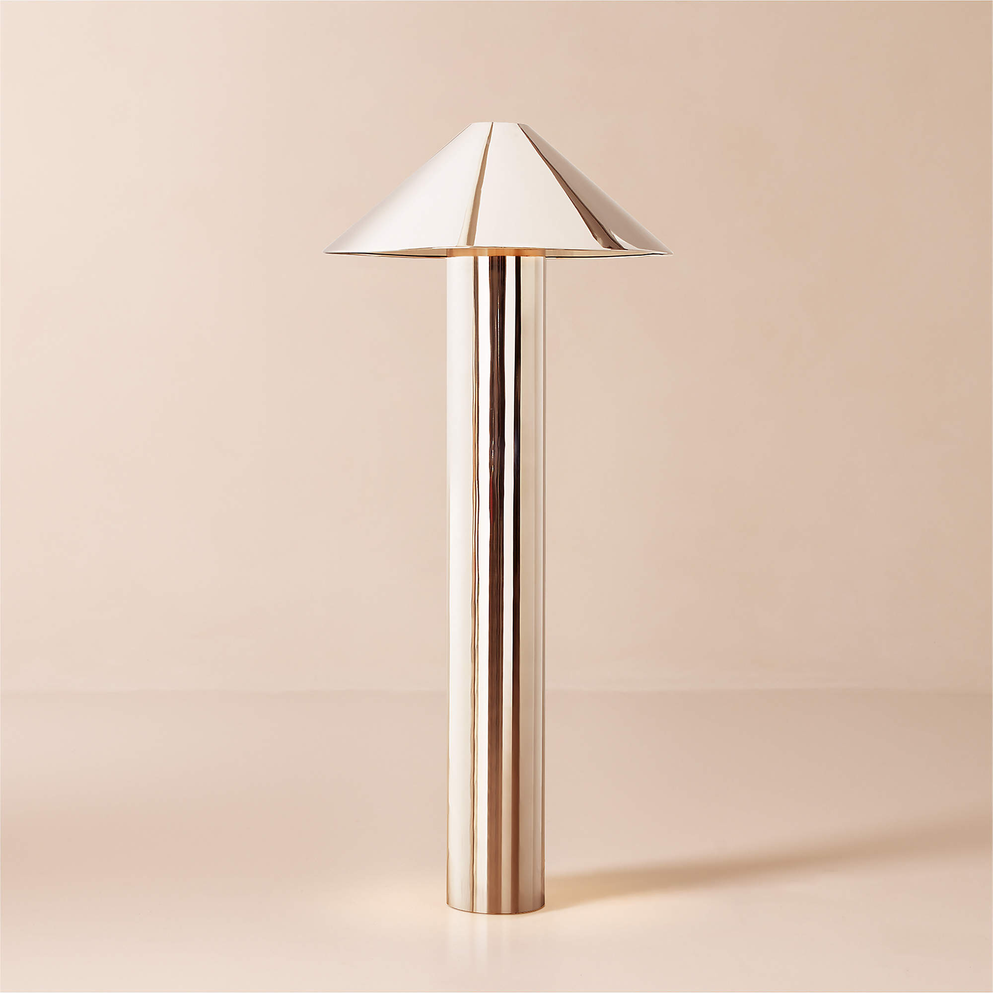 Gigi Modern Polished Stainless Steel Floor Lamp + Reviews | CB2 | CB2