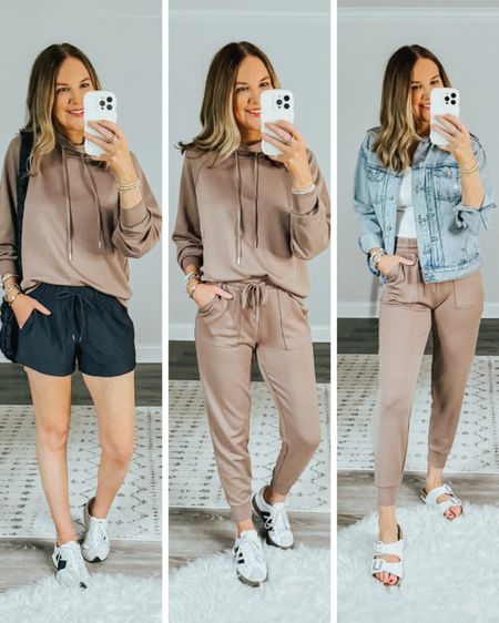 #walmartpartner This famous @walmartfashion set now comes in this gorgeous neutral color🤎Perfect for travel, lounging, errands and the pieces can be worn separately or together. I’m in a medium in the top and a small in the pants. 
#walmartfashion
Matching set, scuba kit, Walmart new arrivals, Walmart haul, Walmart outfit, travel outfit, mom ootd, errands outfit, what to wear, how to style, lounge set, casual outfit idea, timeless style, athleisure style



#LTKTravel #LTKFindsUnder50 #LTKActive