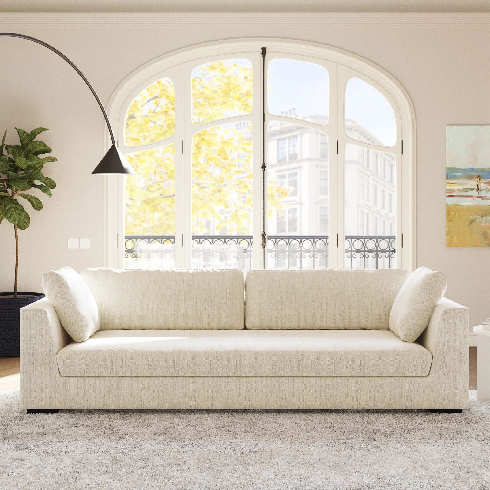 Mindi 99" Modern Upholstered Fabric Sofa | Wayfair North America