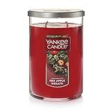 Amazon.com: Yankee Candle Red Apple Wreath Scented, Classic 22oz Large Tumbler 2-Wick Candle, Ove... | Amazon (US)