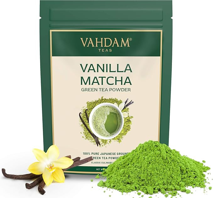 Vanilla + Matcha Green Tea Powder - Brew Delicious Vanilla Matcha Latte (50 Servings, 100g) | Pow... | Amazon (UK)