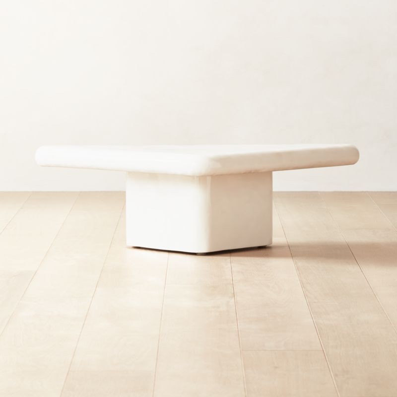 Vayle Short White Concrete Coffee Table | CB2 | CB2