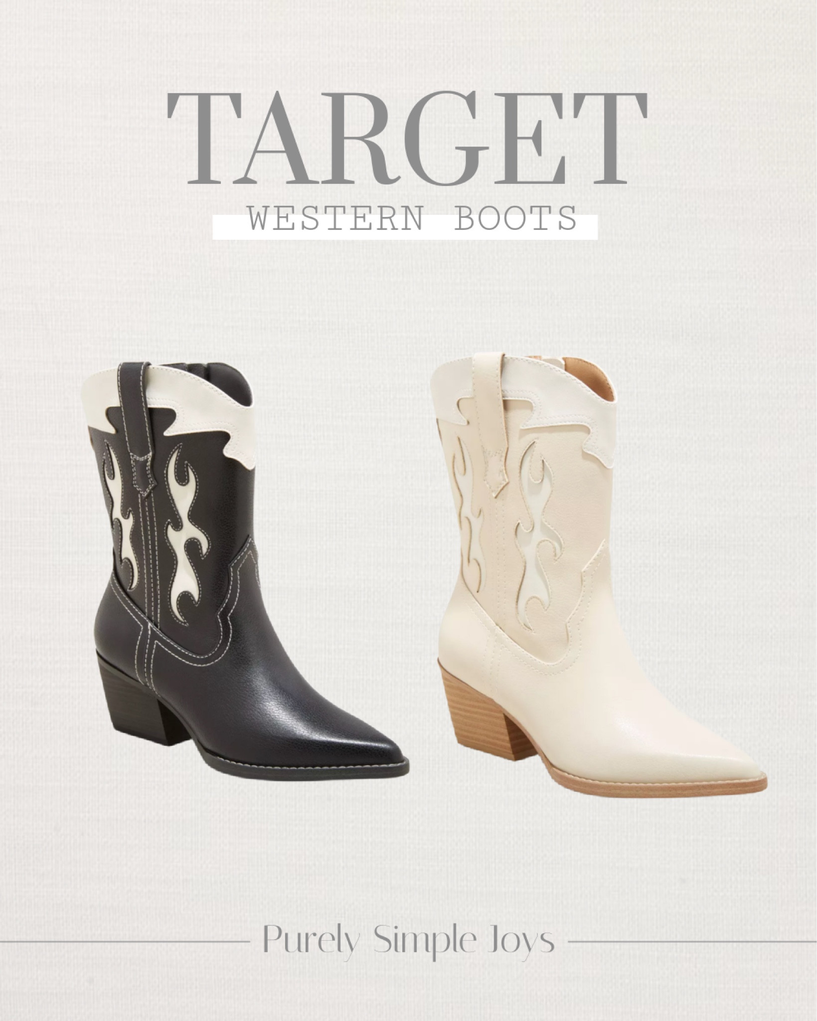 The cutest western boots from Target 


#LTKSeasonal #LTKunder50 #LTKshoecrush