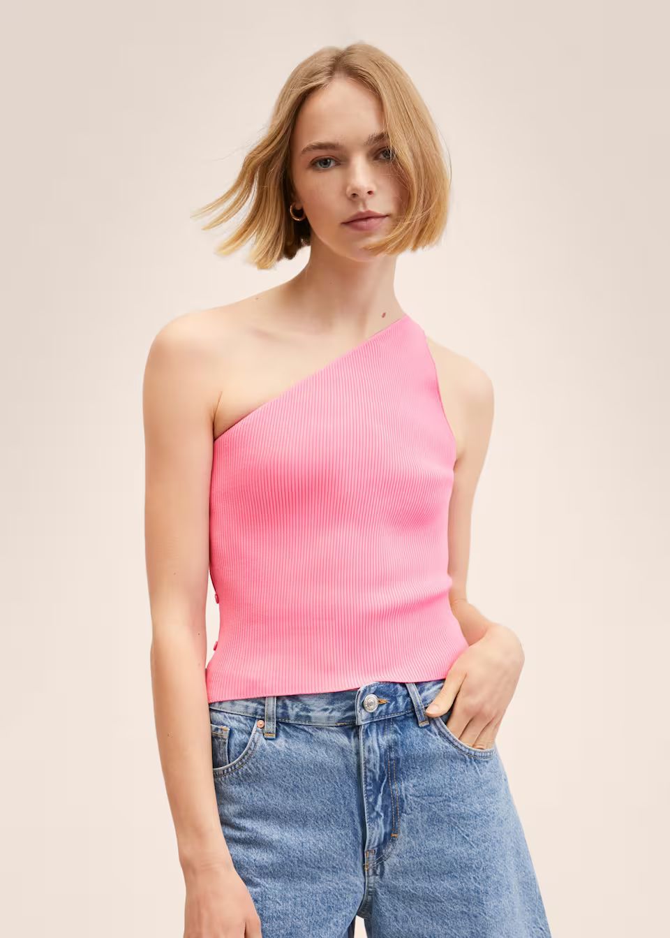 Knit asymmetric top | MANGO (US)