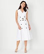 Double Breasted Belted Flare Dress | Ann Taylor (US)