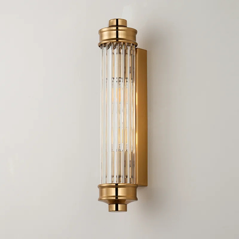Sharima Ribbed Glass Rod Cylindrical Wall Light, 2 Heads Wall Lamp Wall Sconces | Wayfair North America