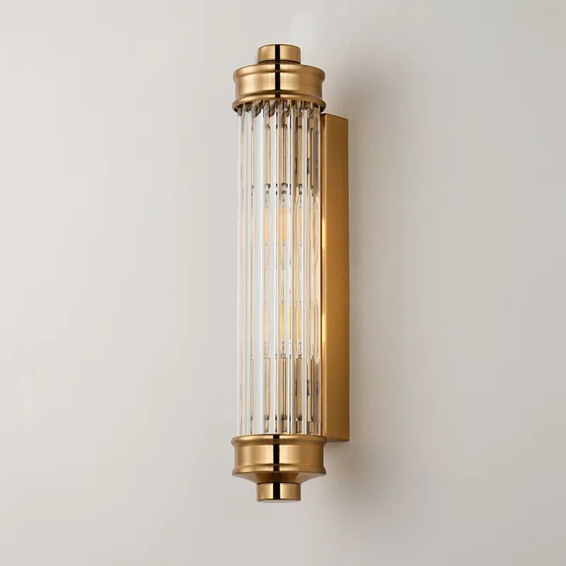 Sharima Ribbed Glass Rod Cylindrical Wall Light, 2 Heads Wall Lamp Wall Sconces | Wayfair North America