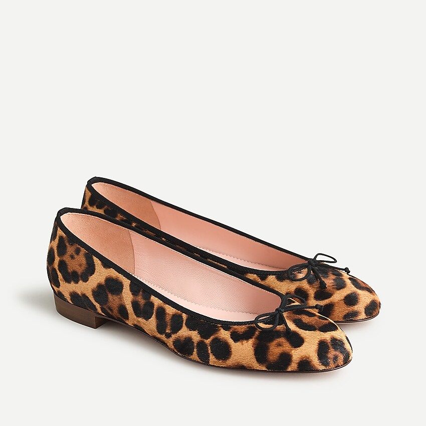 Kiki ballet flats in leopard calf hair | J.Crew US