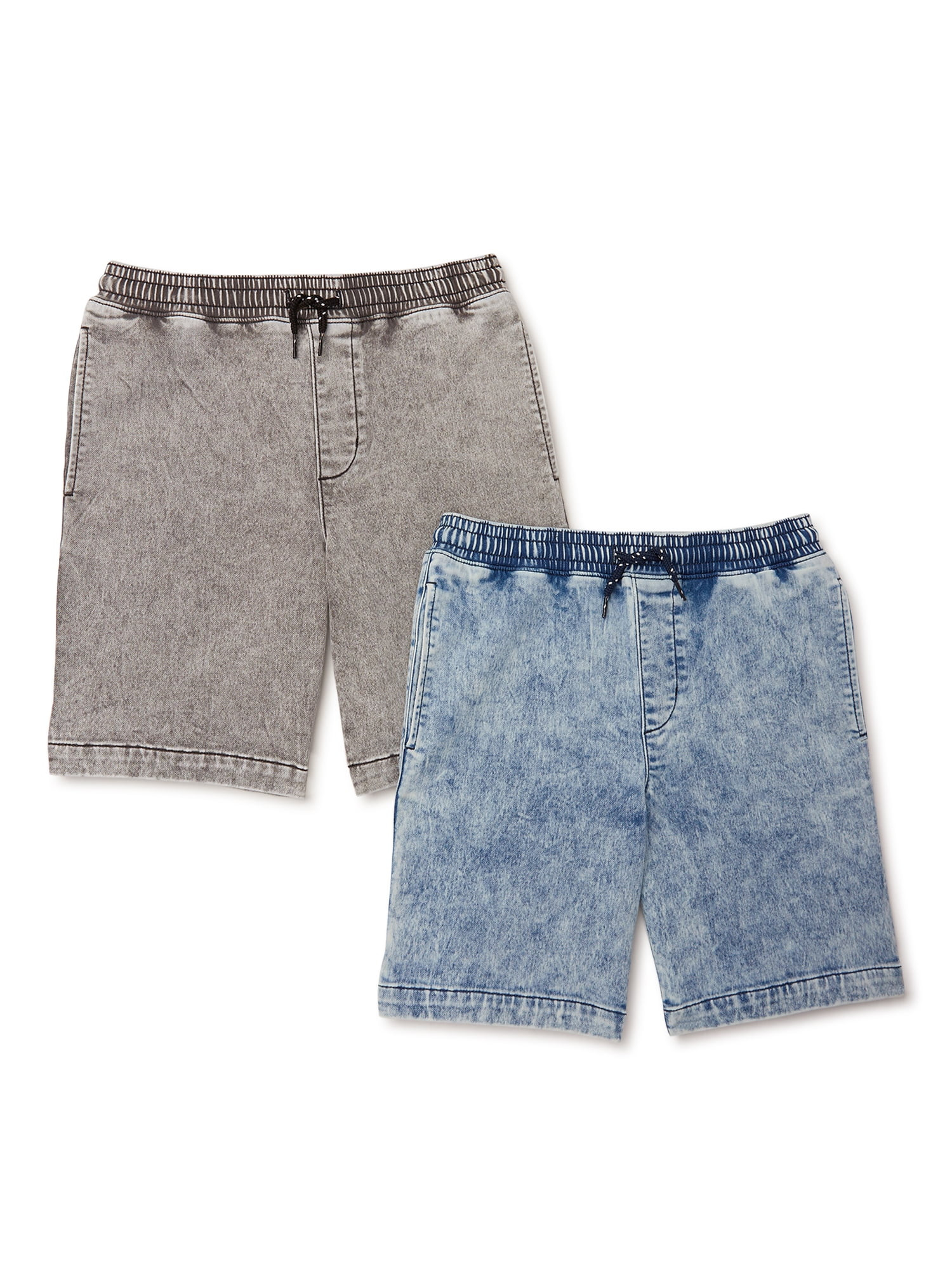 Wonder Nation Boys Knit Denim Shorts, 2-Pack, Sizes 4-18 & Husky | Walmart (US)