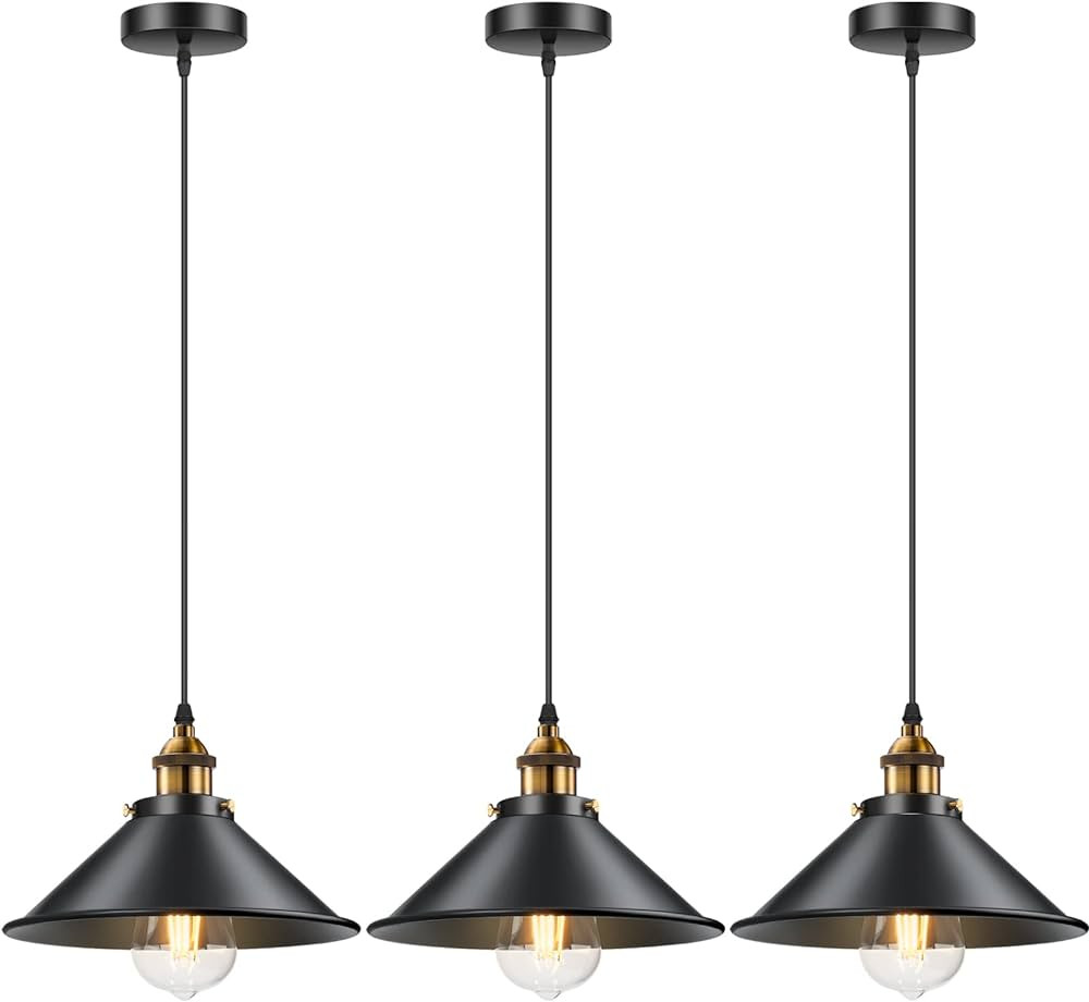 Licperron Industrial Pendant Light E26 E27 Base, Vintage Hanging Pendant Lights Retro Pendant Lig... | Amazon (US)
