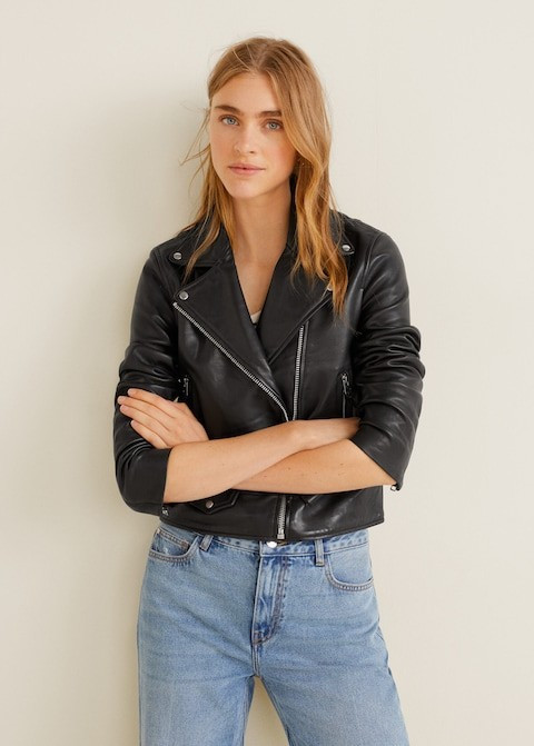 Leather biker jacket | MANGO (US)