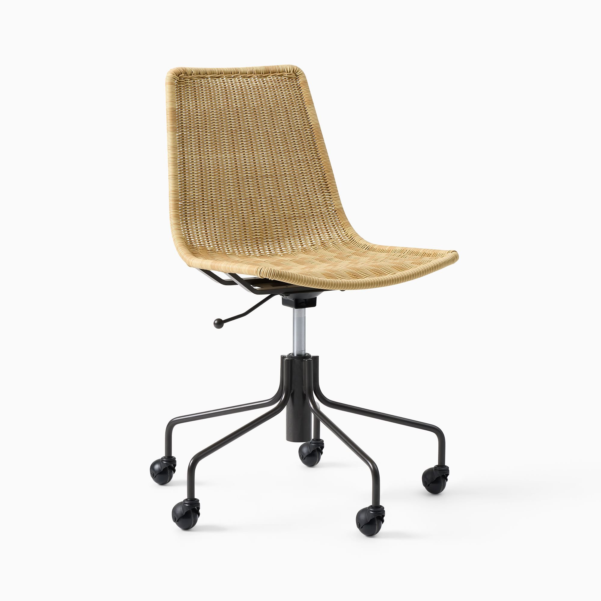 Slope Wicker Swivel Office Chair | West Elm (US)