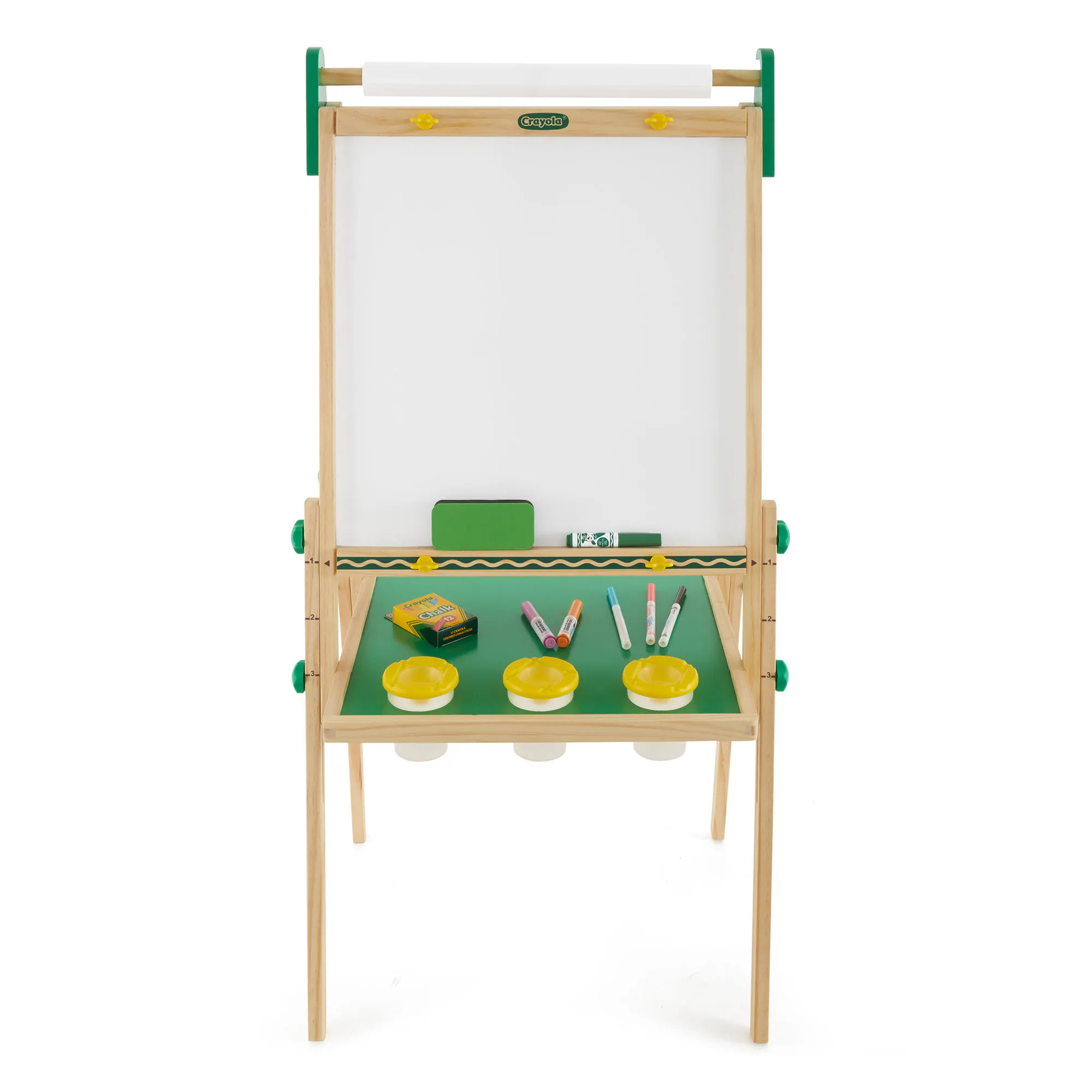 Crayola Kids Dual Sided Wooden Art Easel with Chalkboard and Dry Erase Supplies one_size | 40984 | Lowe's