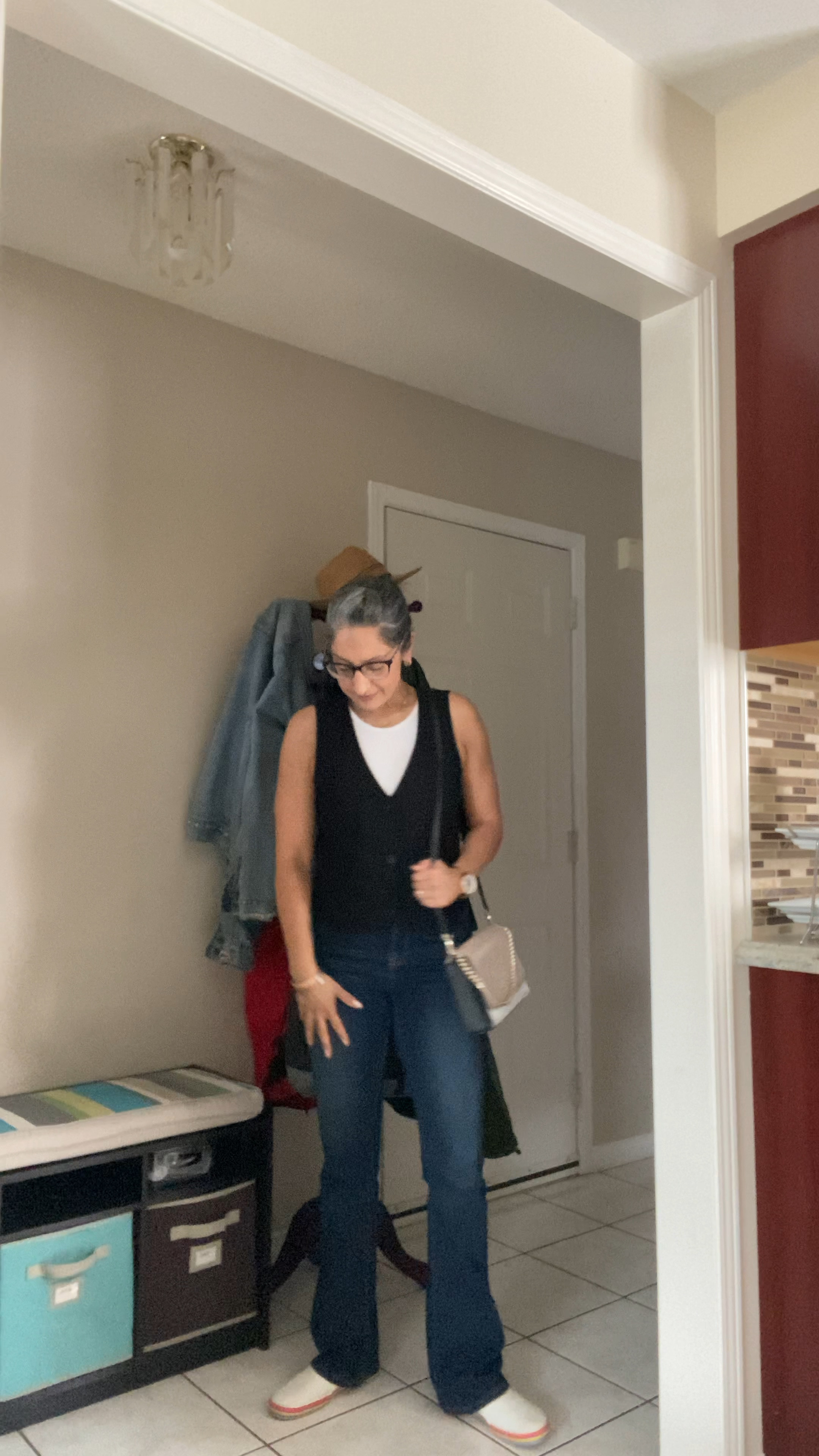 Lunch date outfit details:

•white tank body suit is from Winners
•black vest is from the Gap outlet
•flared blue jeans by Nicole Miller are from Winners
•Keds shoes are from OPM
•Kate Spade purse

#LTKstyletip #LTKworkwear #LTKcanada