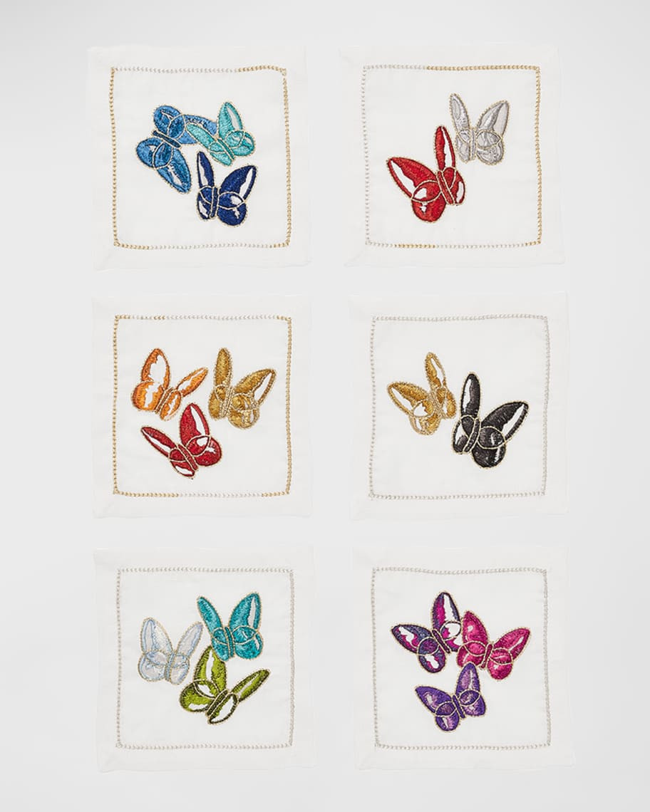 Baccarat x Kim Seybert Butterflies Cocktail Napkins, Set of 6 | Neiman Marcus
