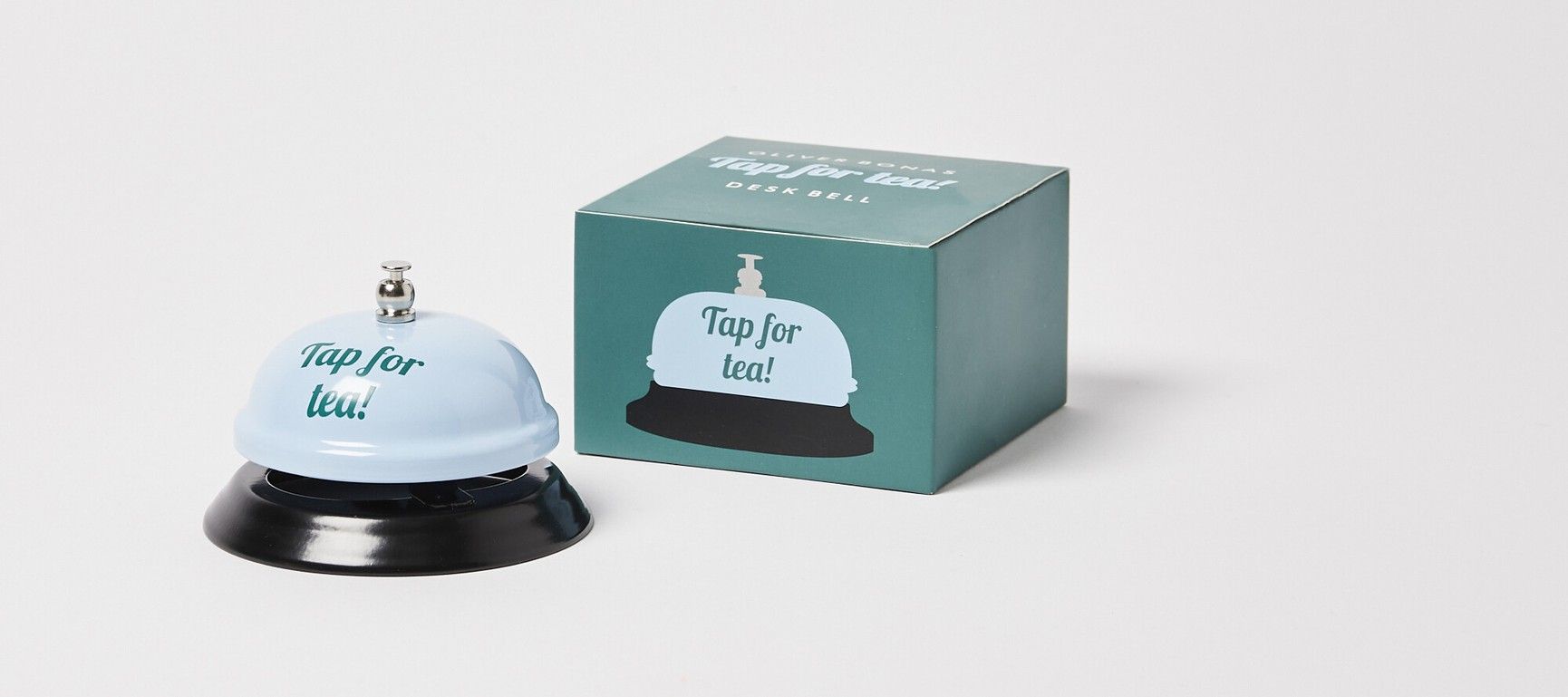 Tap For Tea Light Blue Metal Bell | Oliver Bonas | Oliver Bonas (Global)