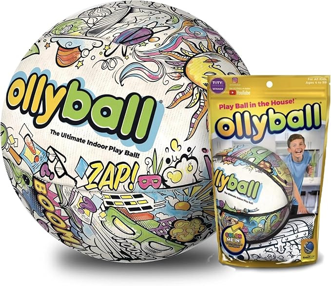 Ollyball - The Ultimate Indoor Kickball for Kids and Parents! Kick it. Color it. Play Ball in The... | Amazon (US)