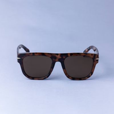 Women's Tortoise Shell Flat Top with Metal Sunglasses - A New Day™ Brown | Target