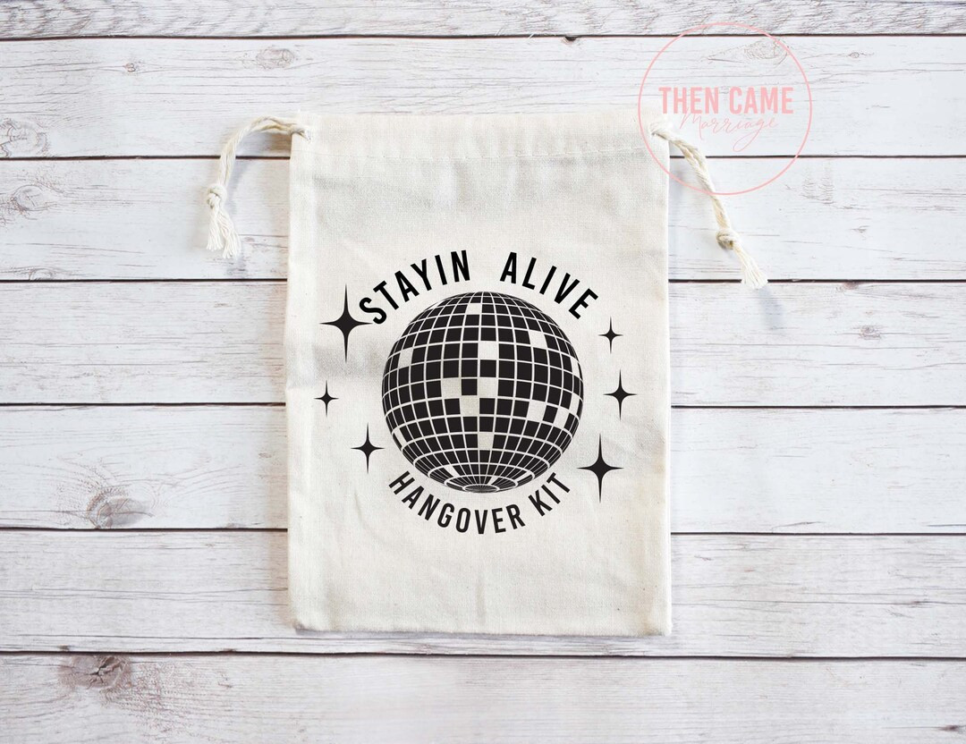 Stayin Alive Hangover Kit Bachelorette Party Bag Disco - Etsy | Etsy (US)