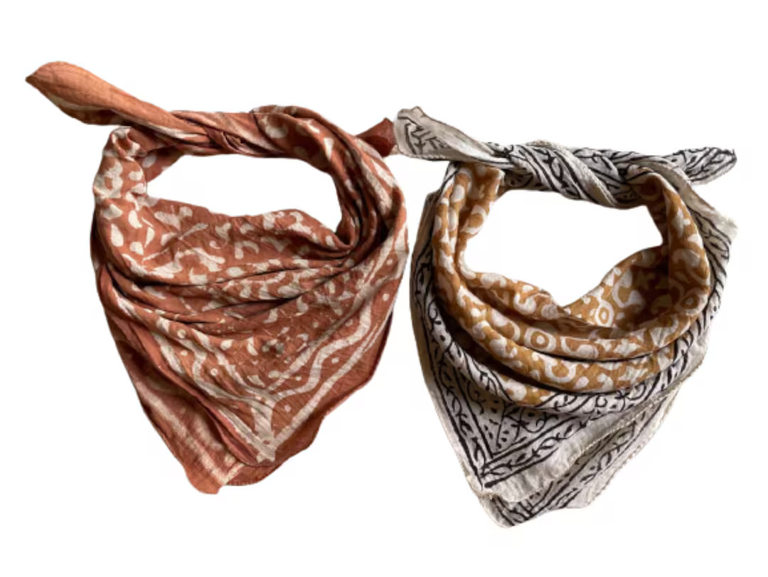 Set of 2 Organic Cotton Bandana Bandana Scarf, Paisley Design Scarf, Vibrant Color, High-quality,... | Etsy (US)