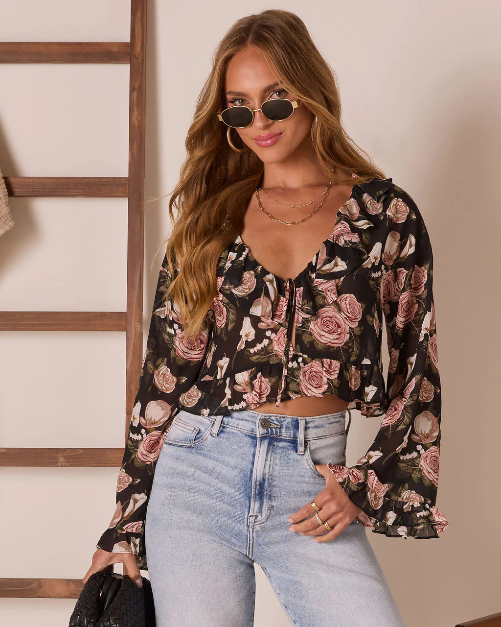 Lovers Bloom Floral Ruffle Blouse | VICI